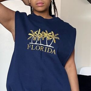 Oversized vintage sweatshirt vest